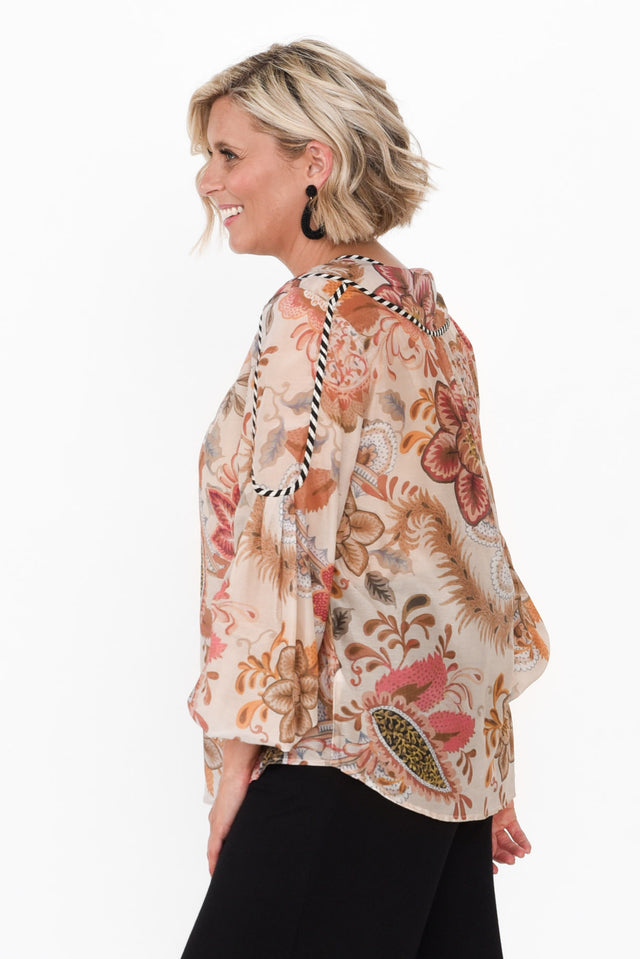 Altair Aries Floral Cotton Silk Shirt,alt text|model:Brooke image 4