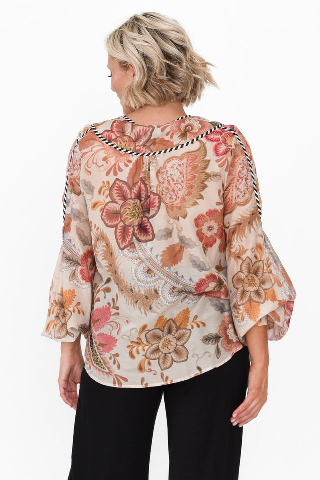 Altair Aries Floral Cotton Silk Shirt,alt text|model:Brooke image 5