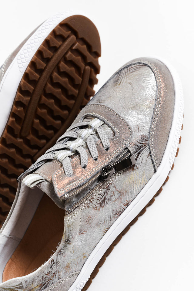 Glamper Taupe Abstract Leather Sneaker image 6