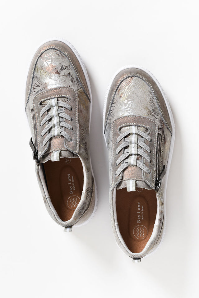 Glamper Taupe Abstract Leather Sneaker image 4