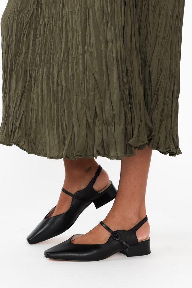 Gleam Black Leather Slingback Shoe image 5