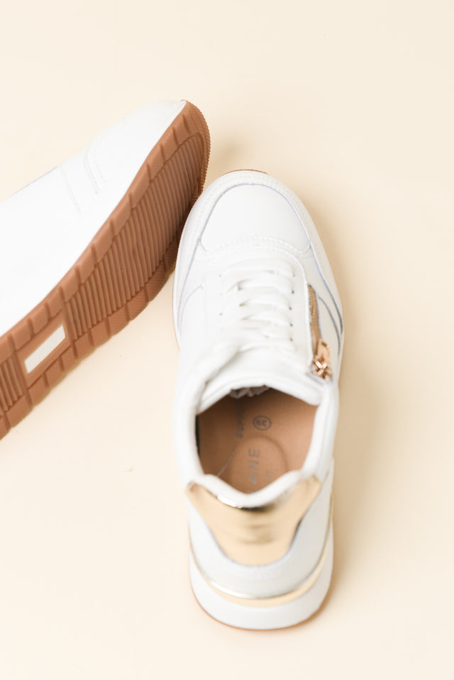 Glebe White Contrast Leather Zip Sneaker image 4