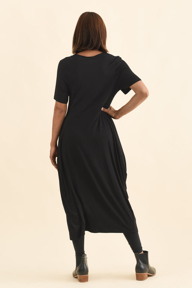 Glenda Black Short Sleeve Crescent Dress image 6