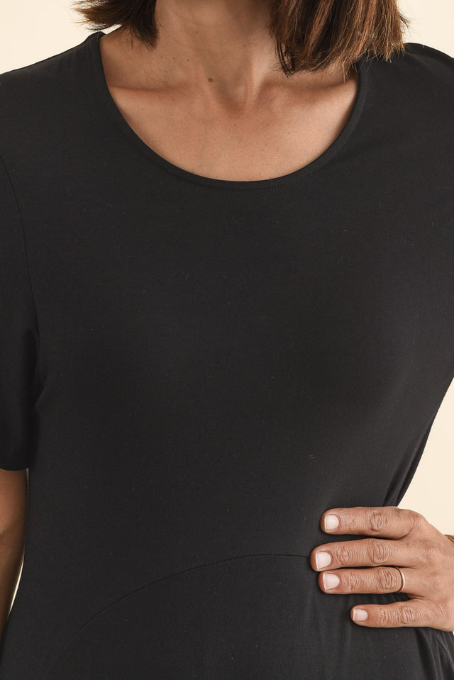Glenda Black Short Sleeve Crescent Dress image 7