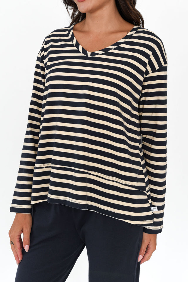 Gloria Nautical Stripe Cotton Long Sleeve Top image 6
