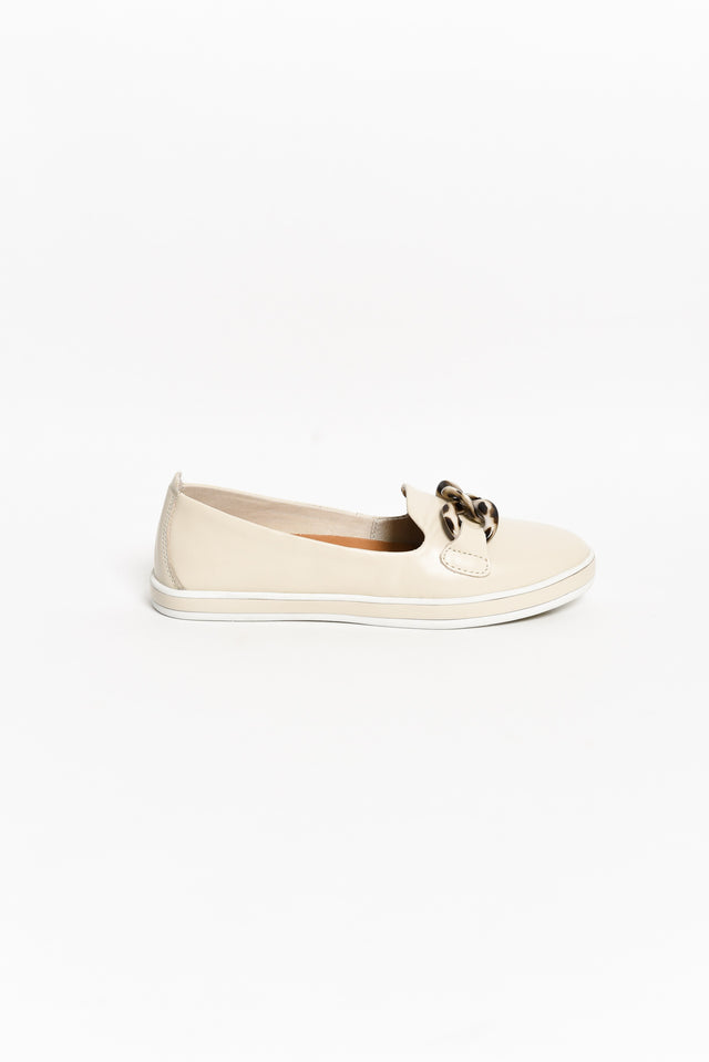 Gogo Cream Leather Chain Loafer image 5