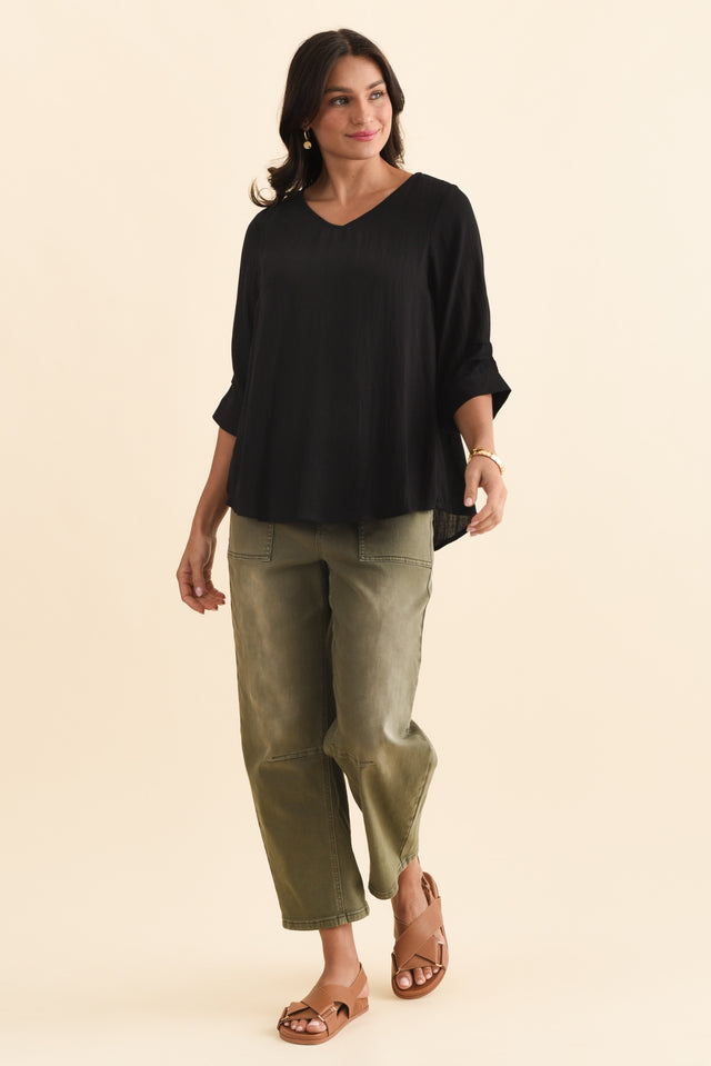 Gomez Black Button Top,Brunette model,alt text|model:Brontie image 8