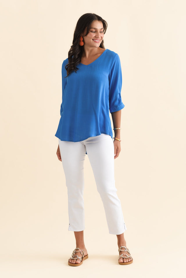 Gomez Cobalt Button Top,Brunette model,alt text|model:Brontie image 8