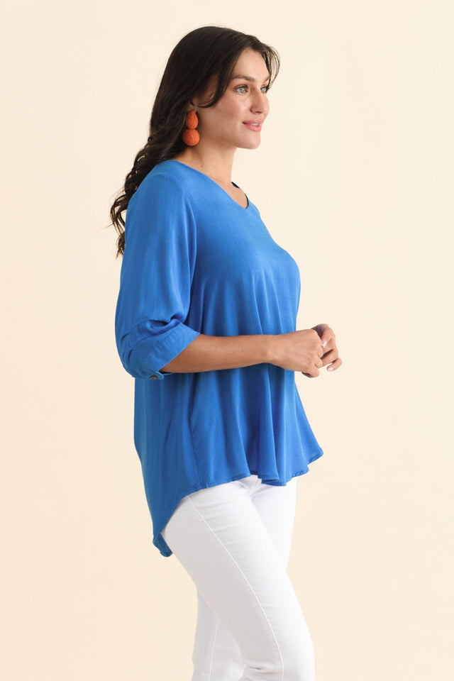 Gomez Cobalt Button Top,Brunette model,alt text|model:Brontie image 5