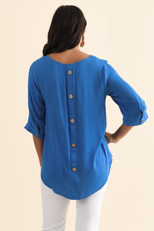 Gomez Cobalt Button Top,Brunette model,alt text|model:Brontie image 6