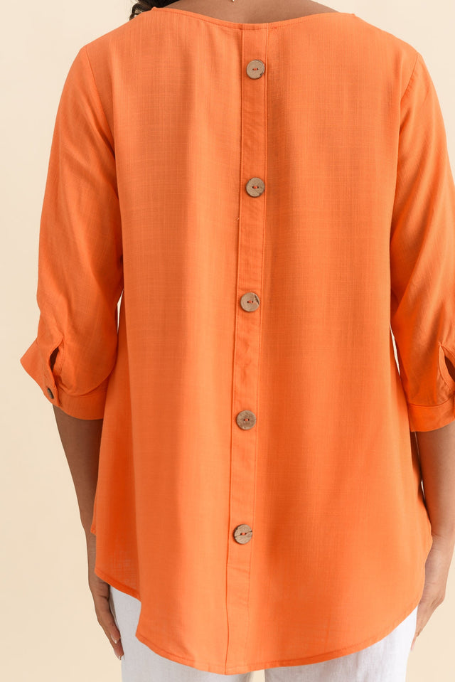 Gomez Orange Button Top,Brunette model,alt text|model:Brontie image 7