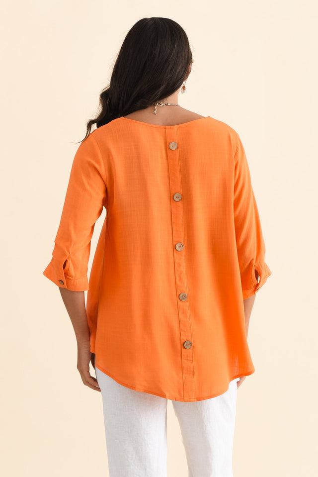 Gomez Orange Button Top,Brunette model,alt text|model:Brontie image 6