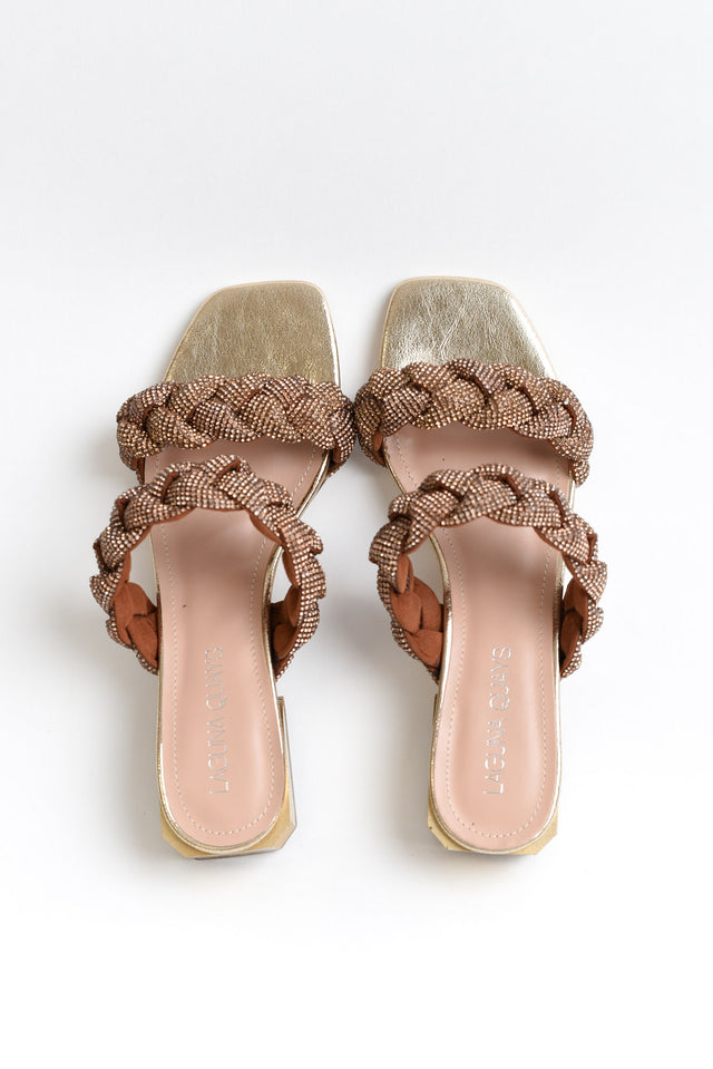 Good Gold Diamante Braided Heel