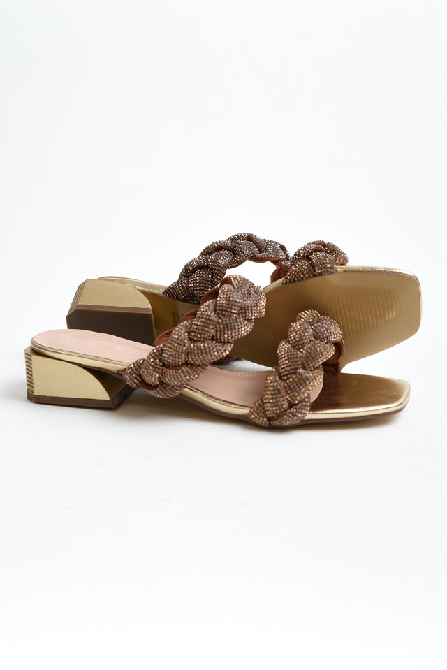 Good Gold Diamante Braided Heel