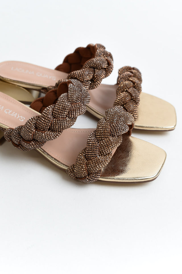 Good Gold Diamante Braided Heel