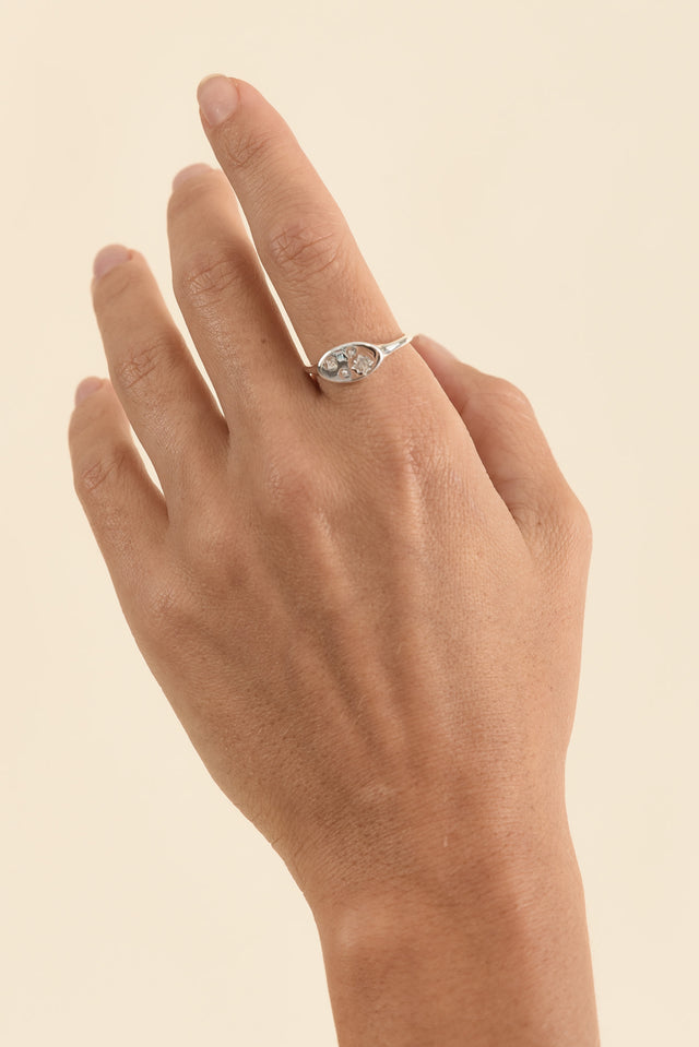 Goodwin Silver Diamante Ring image 2