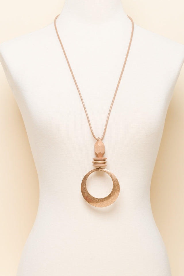 Gracie Natural Circle Pendant Necklace