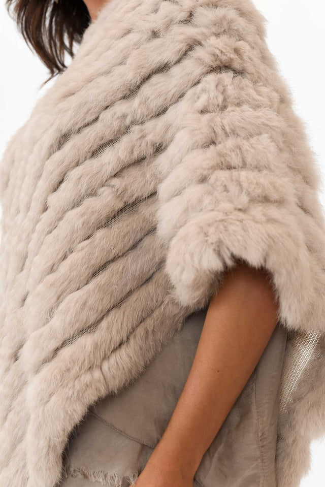 Greer Stone Fur Poncho