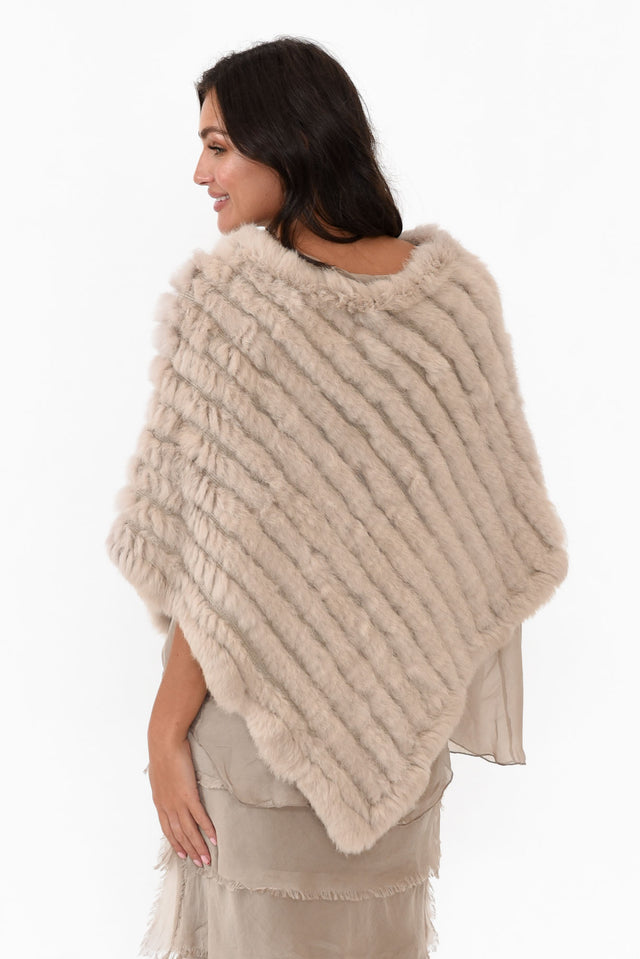 Greer Stone Fur Poncho