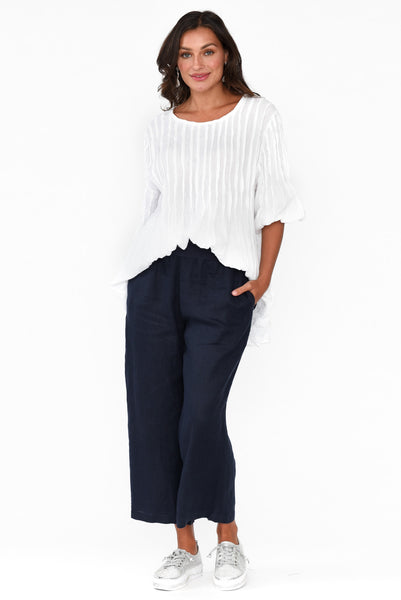 Ataya Navy Linen Pants - Blue Bungalow