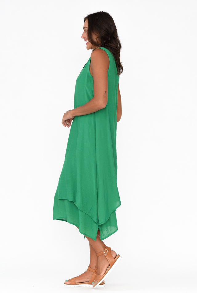 Gutha Green Cotton Blend Layer Dress image 4