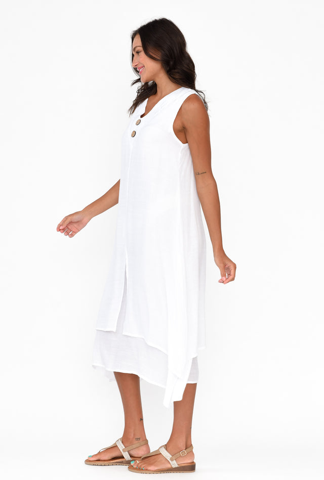 Gutha White Cotton Blend Layer Dress image 3