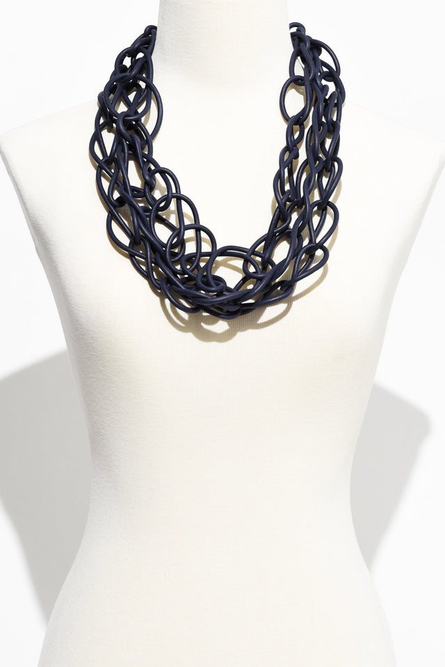 Haisley Navy Rubber Link Necklace image 2