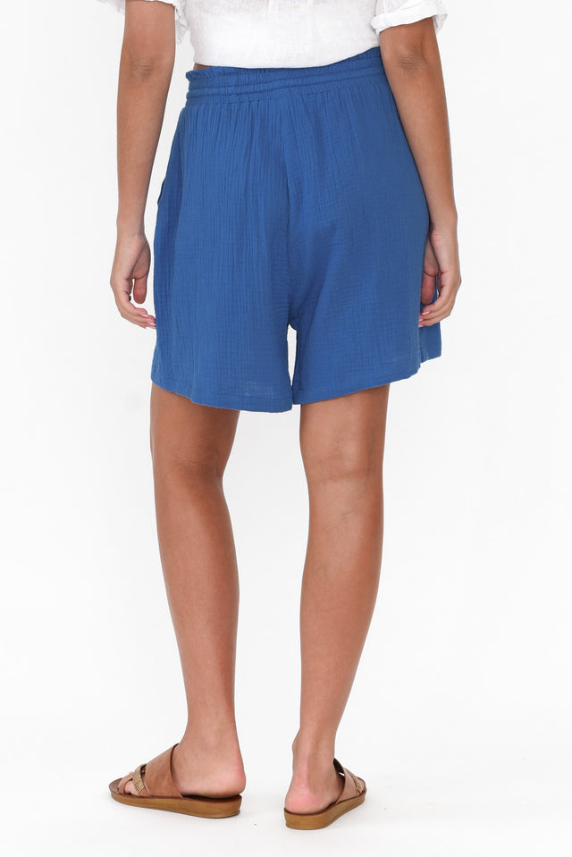 Hakim Cobalt Cotton Drawstring Shorts
