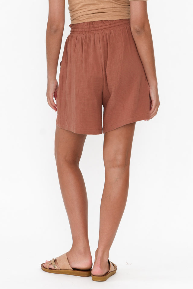 Hakim Mocha Cotton Drawstring Shorts