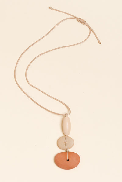 Hali Orange Stone Pendant Necklace