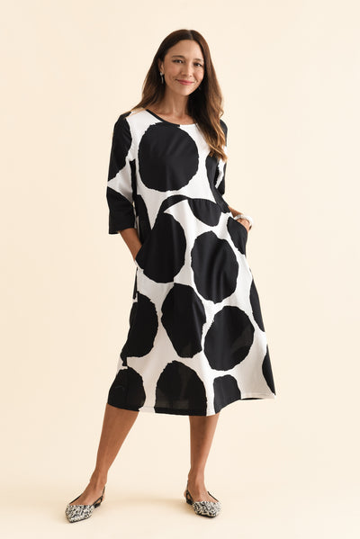 Hannah Black Spot Cotton Dress
