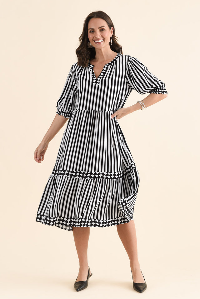 Harlequin Black Stripe Pocket Dress image 1