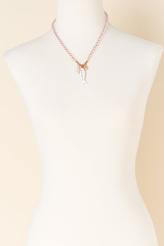 Hayes Pink Sea Beaded Necklace