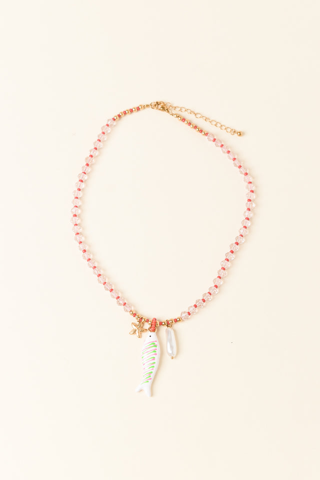 Hayes Pink Sea Beaded Necklace