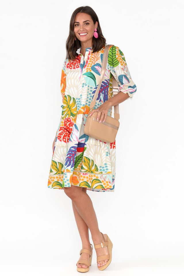 Hayes Vanilla Forest Cotton Poplin Dress