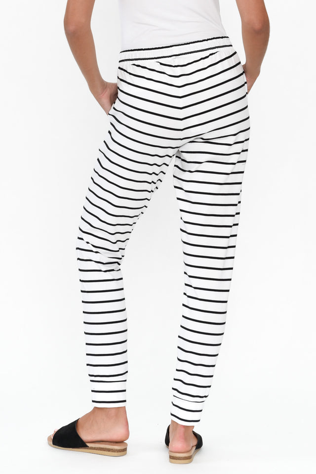 Heidi Black Stripe Cuffed Jogger Pants image 5