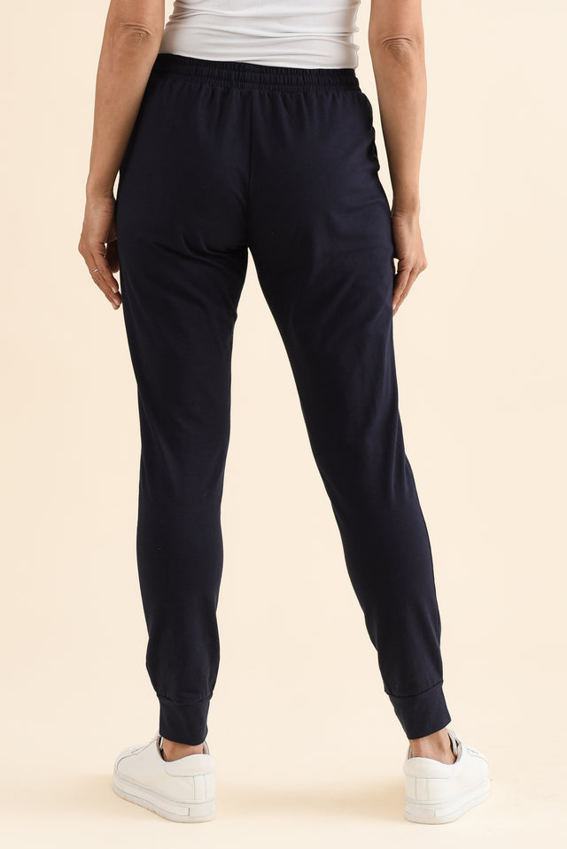 Heidi Navy Cuffed Jogger Pants,Back,Brunette model,alt text|model:Cara image 4