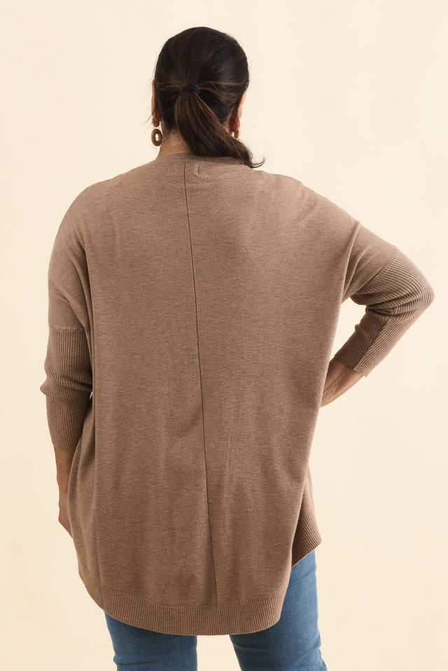 Helsinki Mocha Knit Pocket Jumper,Brunette model,alt text|model:Pilita image 12