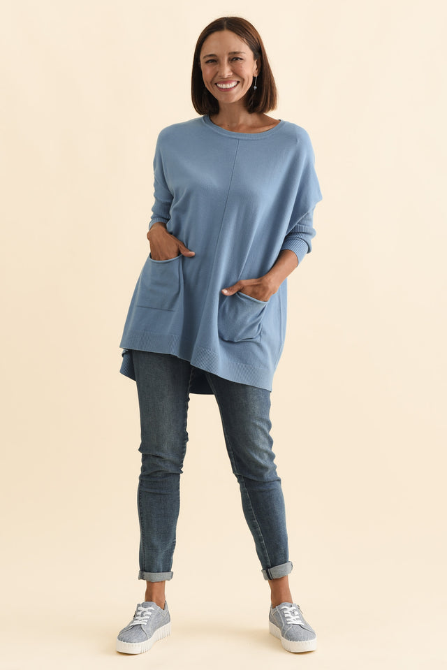 Helsinki Steel Knit Pocket Jumper,Brunette model,alt text|model:Cara image 8