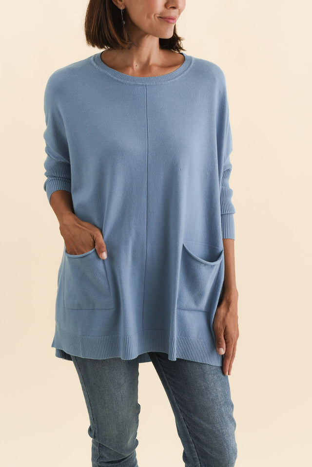 Helsinki Steel Knit Pocket Jumper,Brunette model,alt text|model:Cara image 7