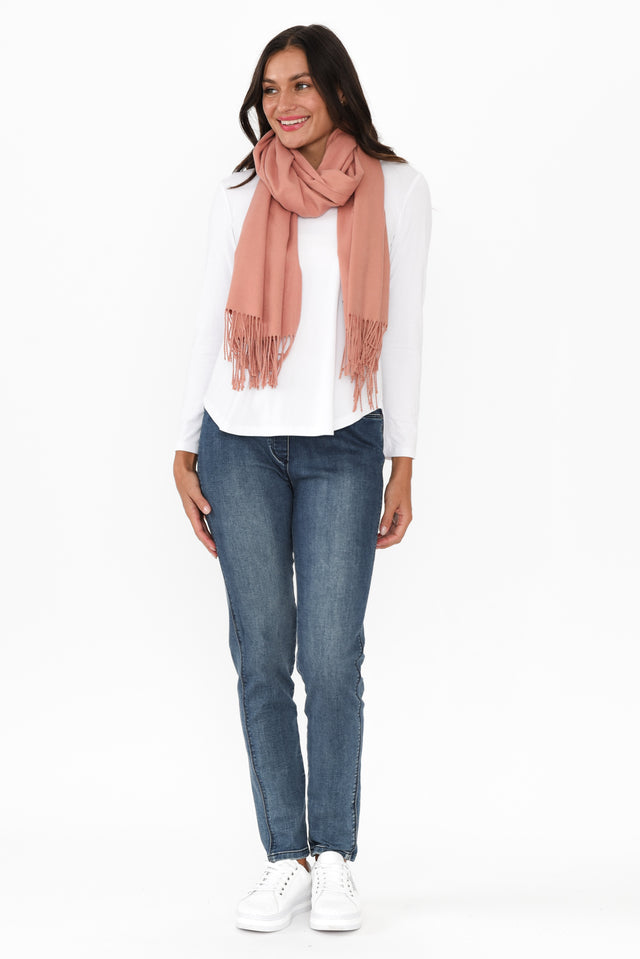 Heta Deep Blush Cotton Pashmina Scarf image 4