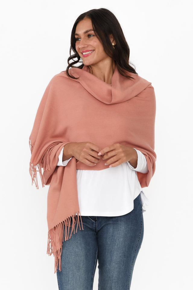 Heta Deep Blush Cotton Pashmina Scarf image 1
