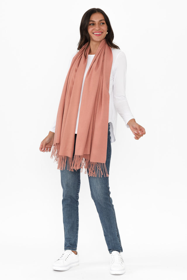Heta Deep Blush Cotton Pashmina Scarf image 2