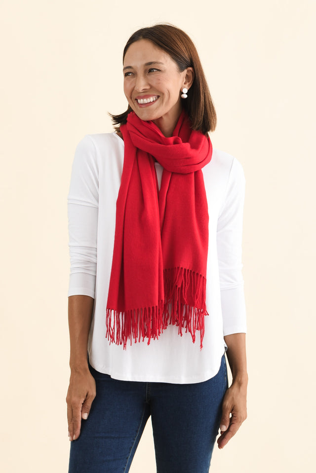 Heta Cherry Red Cotton Pashmina Scarf image 3