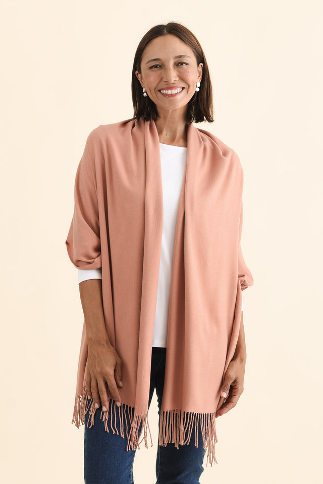 Heta Deep Blush Cotton Pashmina Scarf image 1