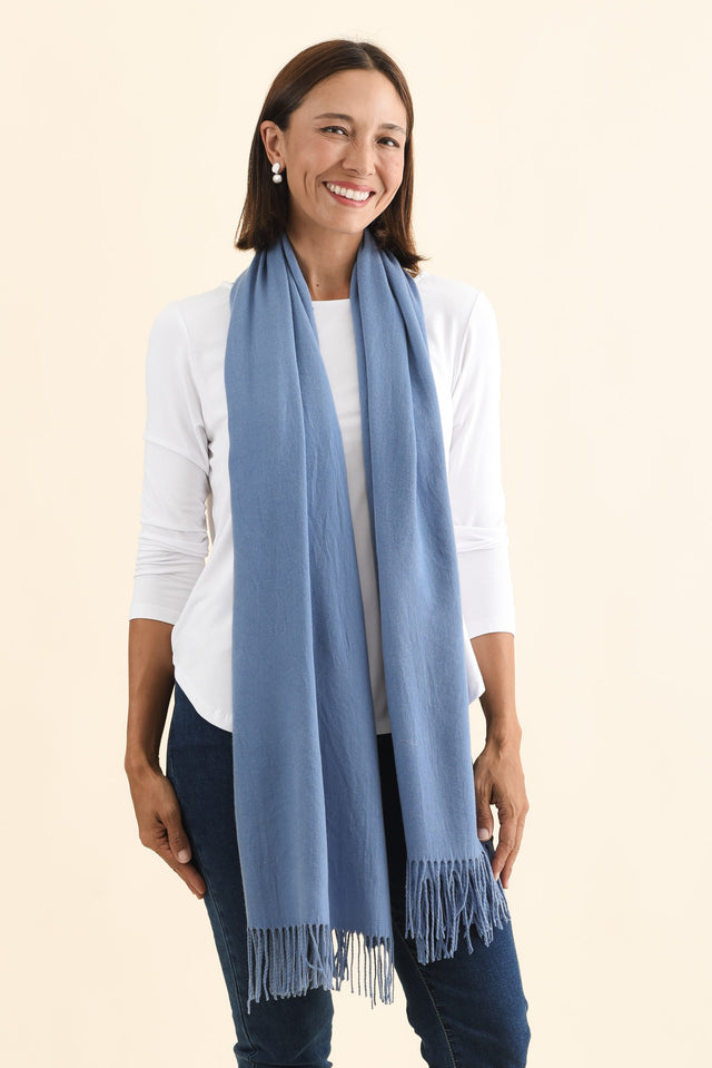 Heta Powder Blue Cotton Pashmina Scarf image 2