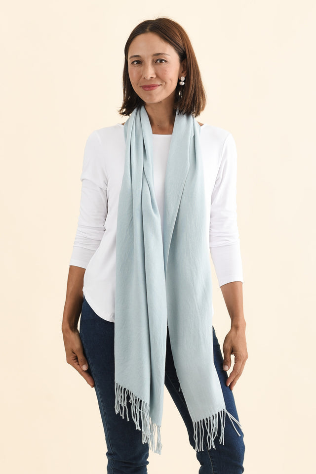 Heta Sky Blue Cotton Pashmina Scarf image 2