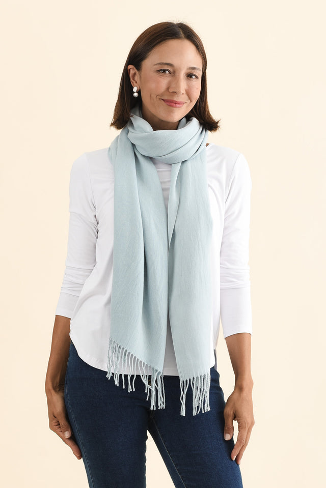 Heta Sky Blue Cotton Pashmina Scarf image 3