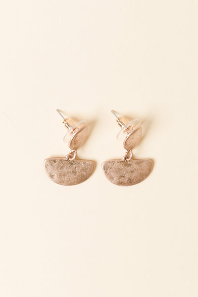 Hillary Gold Oval Drop Earrings