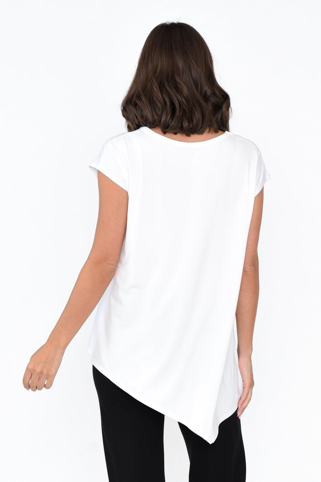 Holiday White Asymmetrical Bamboo Tee